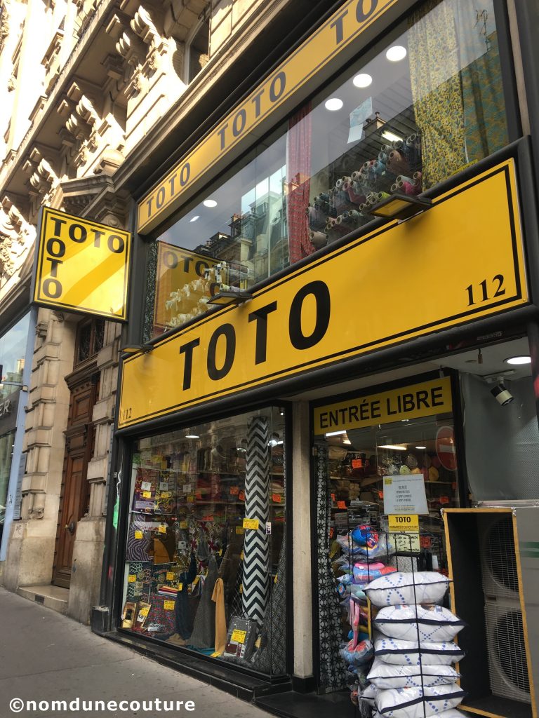 magasin toto tissus rue réaumur à Paris